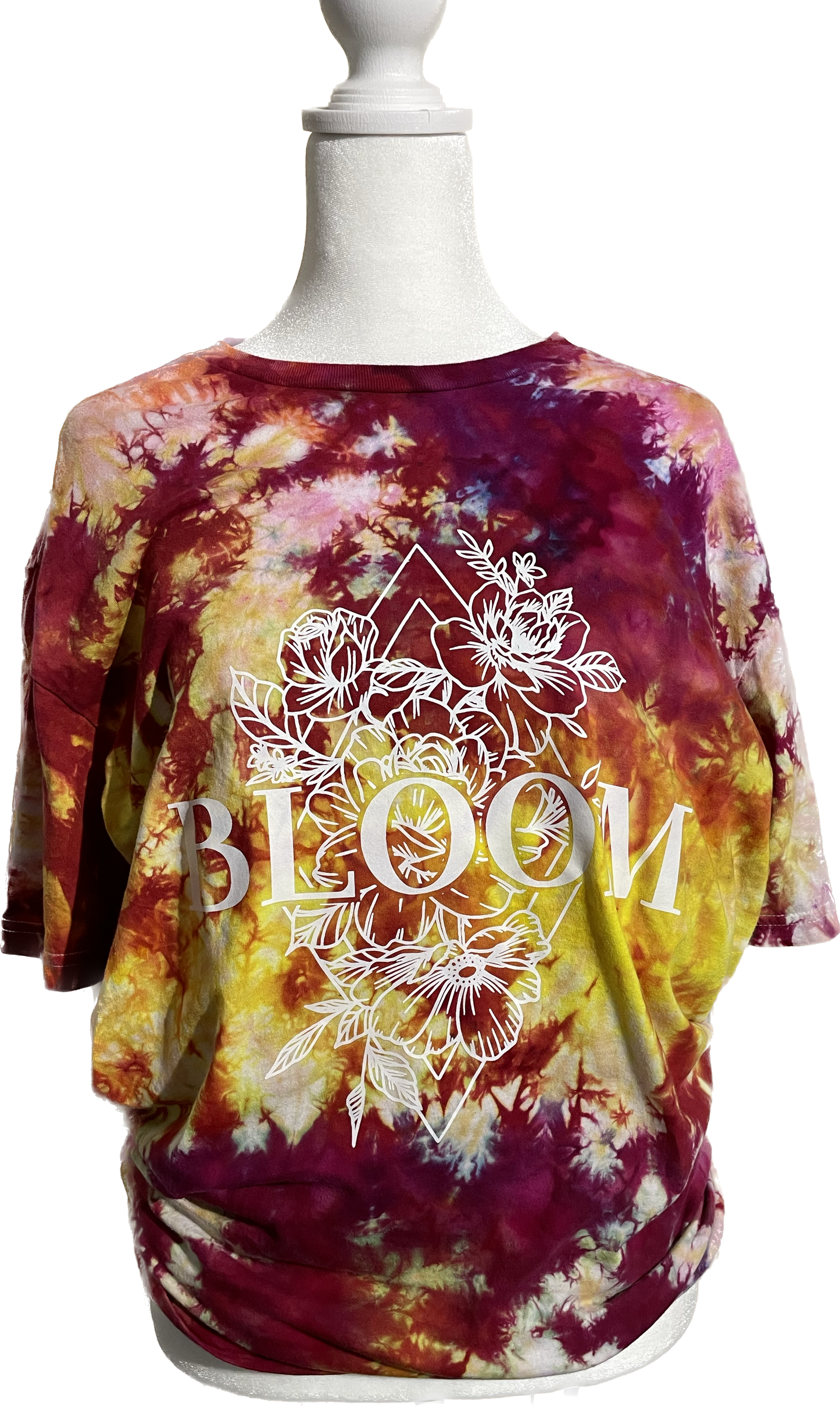 Bloom flower Ice tie dye short sleeve t-shirt