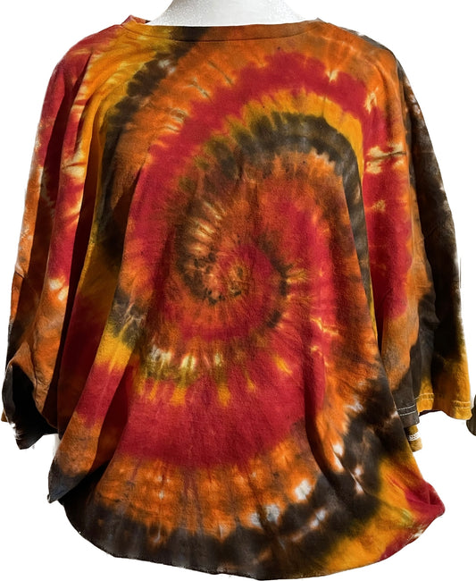 Size 4X-Large fall vibes spiral short sleeve T-shirt