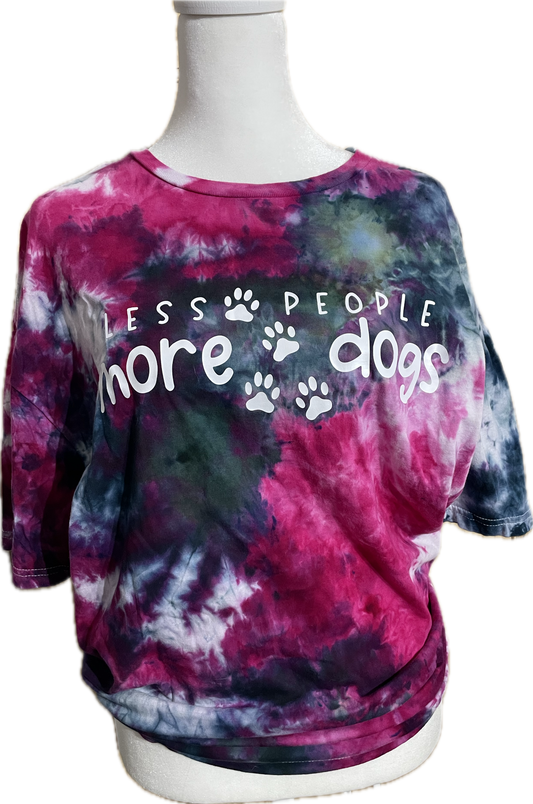 Less People more dogs tie dye